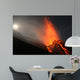 Night eruption on top of Volcano Stromboli Wall Mural
