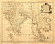 Vintage map of India and Southeast Asia, printed in 1750. Wall Mural