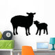 Silhouette Sheep and Lamb Wall Decal Sticker Set