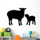 Silhouette Sheep and Lamb Wall Decal Sticker Set
