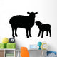 Silhouette Sheep and Lamb Wall Decal Sticker Set