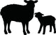 Silhouette Sheep and Lamb Wall Decal Sticker Set