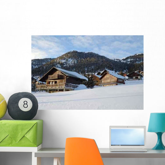 Face Sun Chalets Wall Decal