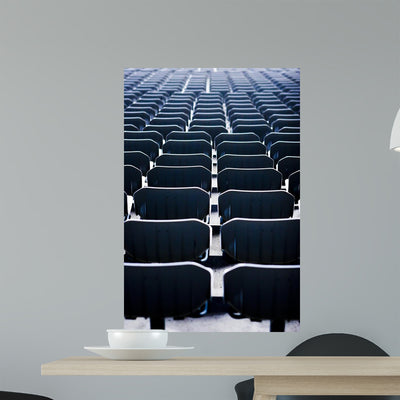 Empty Seats Stadium Wall Mural shown on a wall