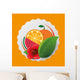 Orange watermelon flower and leaf icon. Fruits summer healthy and organic food theme. Colorful design. Vector illustration Wall Mural