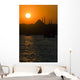 Istanbul Silhouette with Mosque and Sun Wall Mural