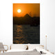 Istanbul Silhouette with Mosque and Sun Wall Mural