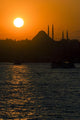 Istanbul Silhouette with Mosque and Sun Wall Mural