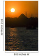 Istanbul Silhouette with Mosque and Sun Wall Mural