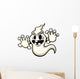 Vector illustration of a spooky but fun cartoon ghost. Wall Decal