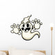 Vector illustration of a spooky but fun cartoon ghost. Wall Decal