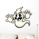 Vector illustration of a spooky but fun cartoon ghost. Wall Decal