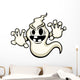 Vector illustration of a spooky but fun cartoon ghost. Wall Decal