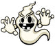Vector illustration of a spooky but fun cartoon ghost. Wall Decal