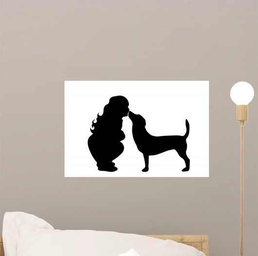 Vector Silhouette Girl Wall Decal Design 2