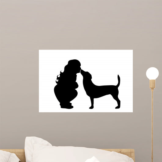 Vector Silhouette Girl Wall Decal Design 2
