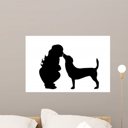 Vector Silhouette Girl Wall Decal Design 2
