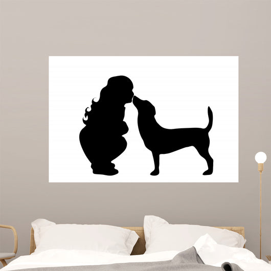 Vector Silhouette Girl Wall Decal Design 2