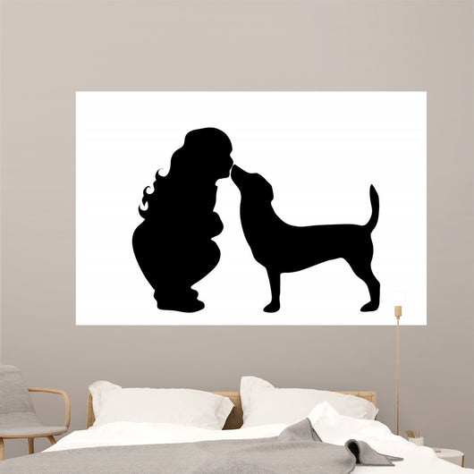 Vector Silhouette Girl Wall Decal Design 2