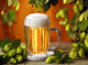 Beer with hops Wall Mural