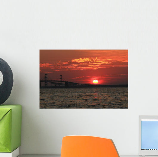 Chesapeake Bay Bridge Sunset Wall Decal