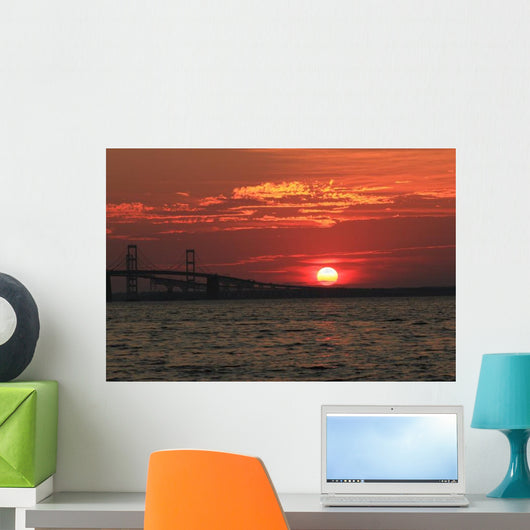 Chesapeake Bay Bridge Sunset Wall Decal