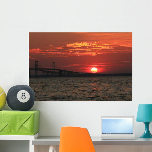 Chesapeake Bay Bridge Sunset Wall Decal