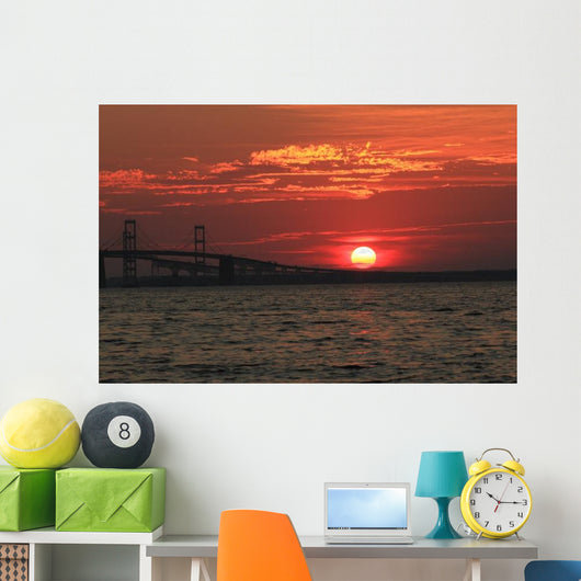 Chesapeake Bay Bridge Sunset Wall Decal