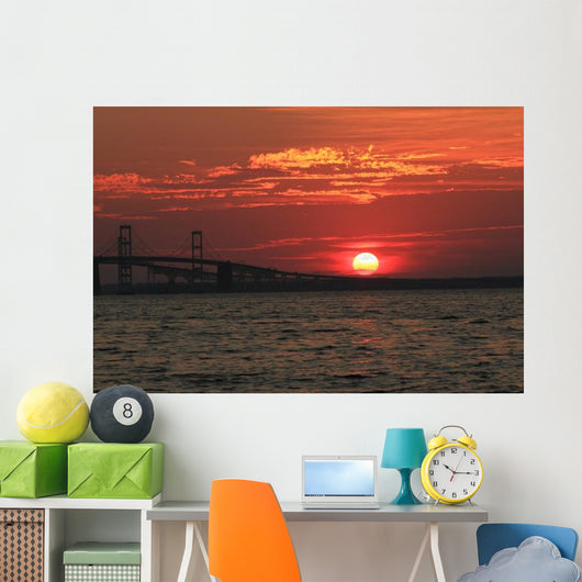 Chesapeake Bay Bridge Sunset Wall Decal