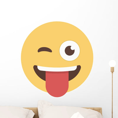 Crazy Emoji Wall Decal shown on a wall