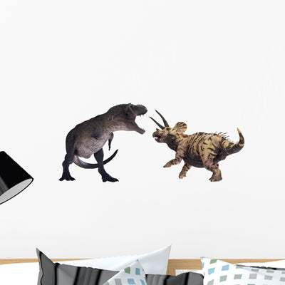 3D Rendering Tyrannosaurus Rex Wall Decal Sticker Set shown on a wall