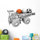 Truck and Sport Ball Wall Mural