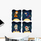 Astronaunts flying in the space Wall Decal