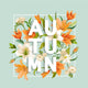 Autumn Lily Flowers Background. Autumn Floral Design in Vector. Wall Mural