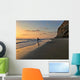  Surfer walking on the beach at sunset, Black's Beach, La Jolla, California, USA Wall Mural