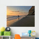  Surfer walking on the beach at sunset, Black's Beach, La Jolla, California, USA Wall Mural