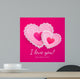 Valentine's day lacy hearts greeting card Wall Mural