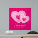 Valentine's day lacy hearts greeting card Wall Mural