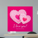 Valentine's day lacy hearts greeting card Wall Mural