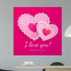Valentine's day lacy hearts greeting card Wall Mural