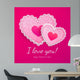 Valentine's day lacy hearts greeting card Wall Mural