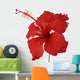 Red hibiscus flower isolated Wall Decal