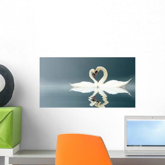 Love Swans Wall Mural