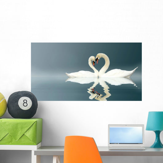 Love Swans Wall Mural