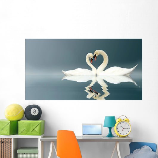 Love Swans Wall Mural