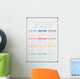 calendar 2017 starts on monday, calendar 2017, organizer 2017, vector calendar, pocket calendar design, vertical calendar, colored calendar Wall Mural