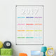 calendar 2017 starts on monday, calendar 2017, organizer 2017, vector calendar, pocket calendar design, vertical calendar, colored calendar Wall Mural