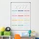 calendar 2017 starts on monday, calendar 2017, organizer 2017, vector calendar, pocket calendar design, vertical calendar, colored calendar Wall Mural