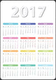 calendar 2017 starts on monday, calendar 2017, organizer 2017, vector calendar, pocket calendar design, vertical calendar, colored calendar Wall Mural