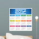 Calendar 2017 design with abstract blue geometric background Wall Mural